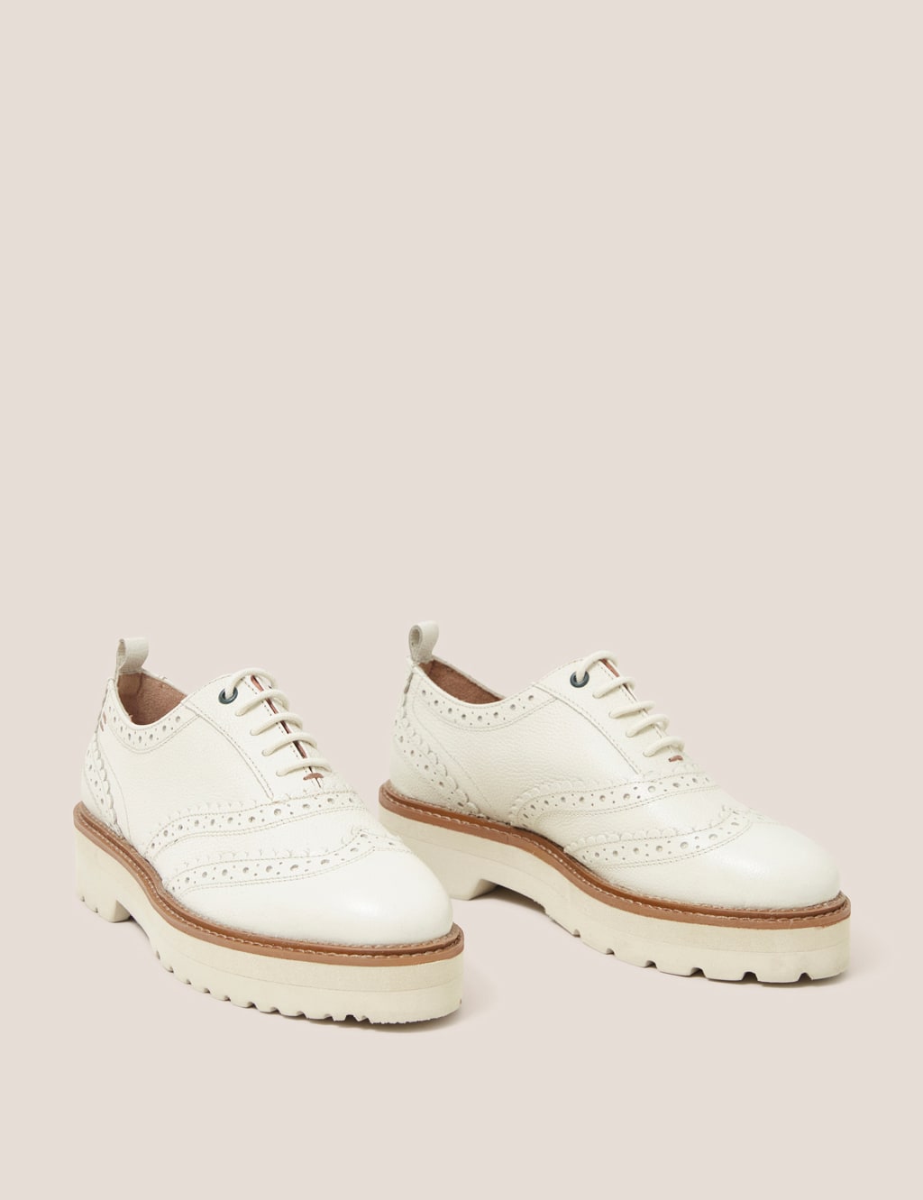 Ladies flatform brogues discount