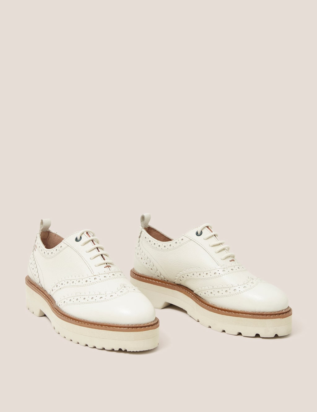 Leather Lace Up Flatform Brogues 3 of 3