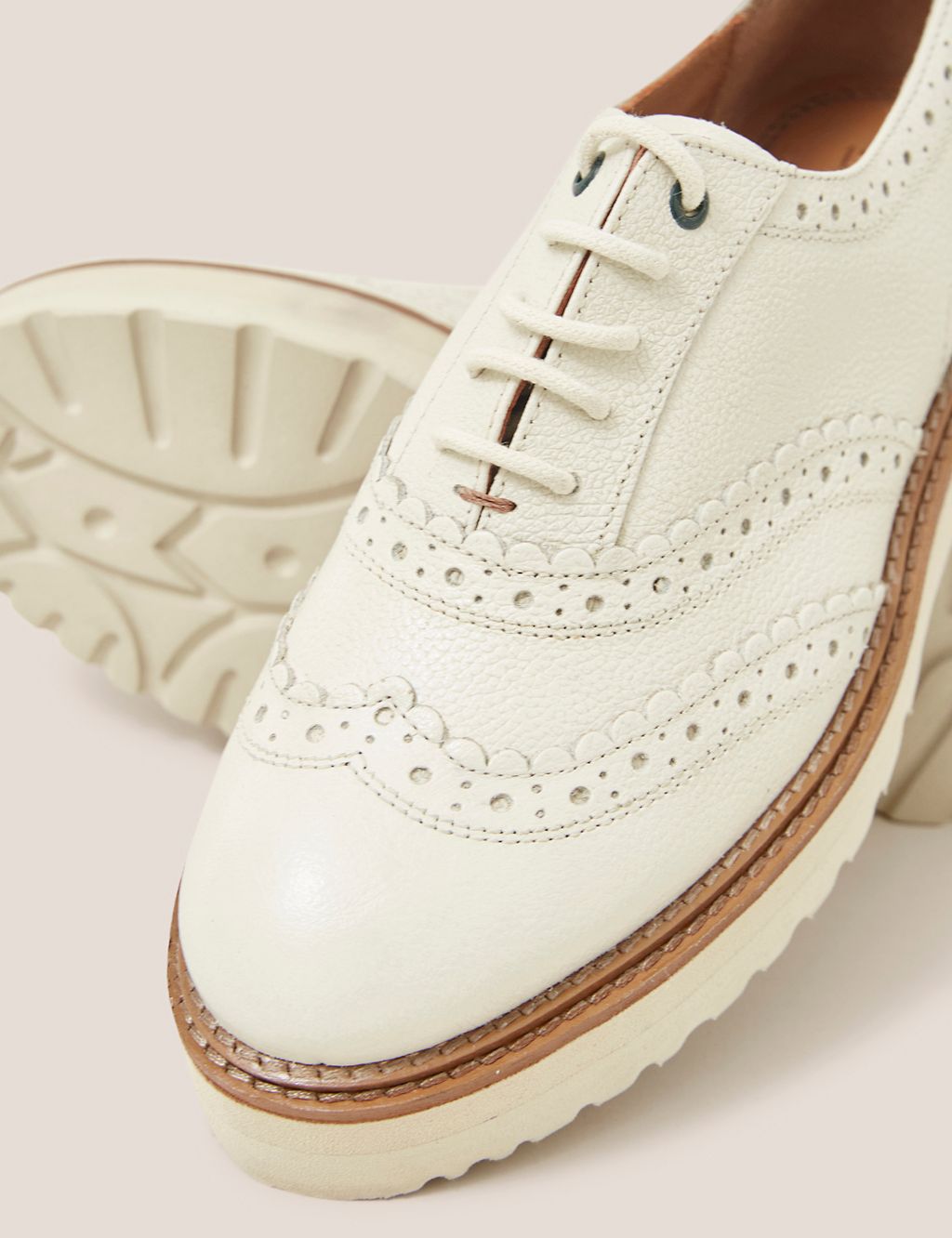 Leather Lace Up Flatform Brogues 1 of 3