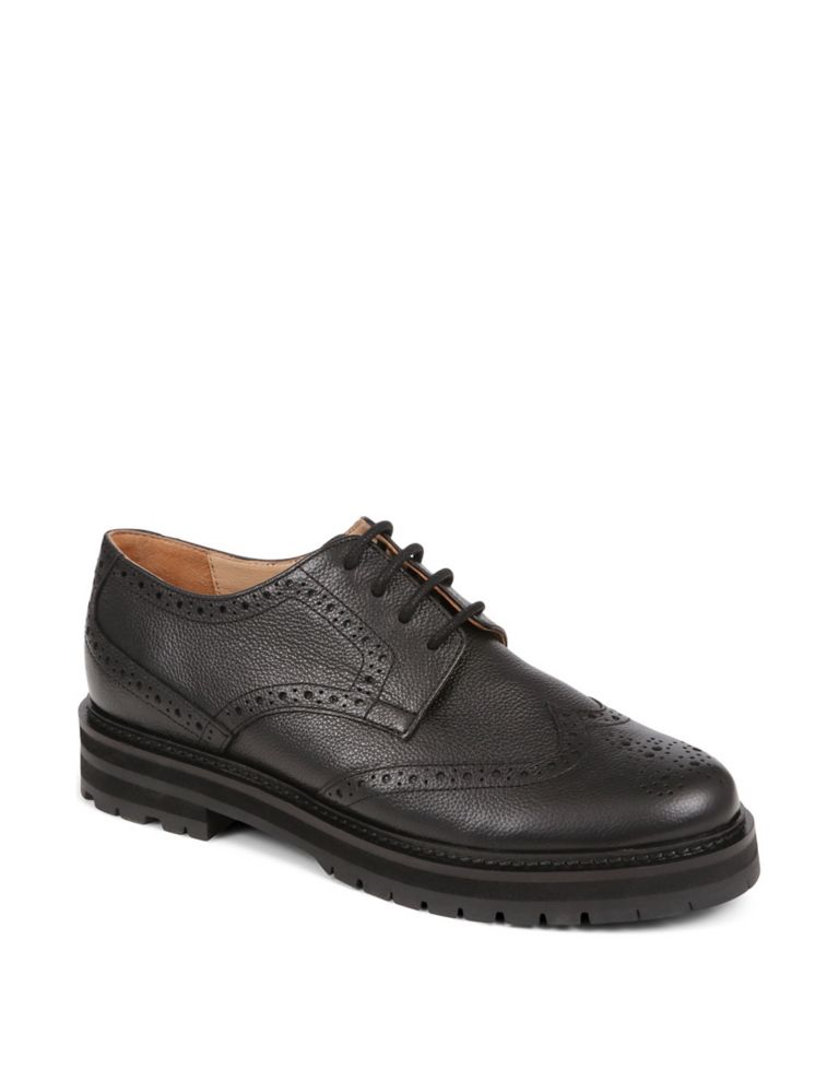 Leather Lace Up Flatform Brogues 4 of 7