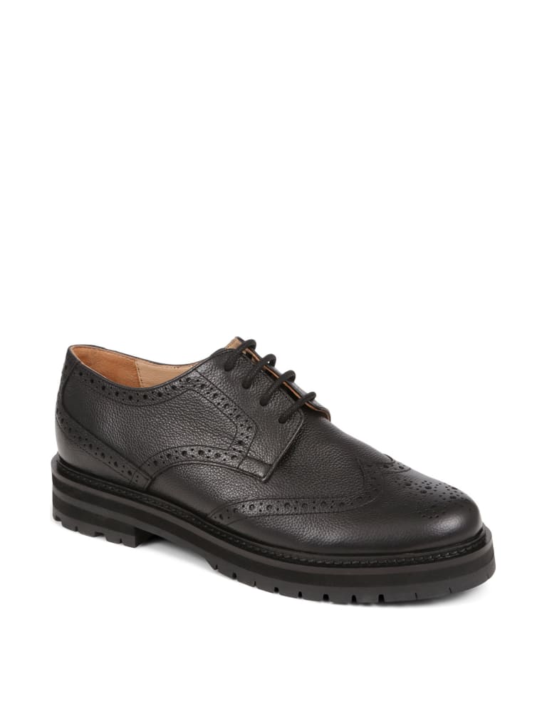 Leather Lace Up Flatform Brogues 4 of 7