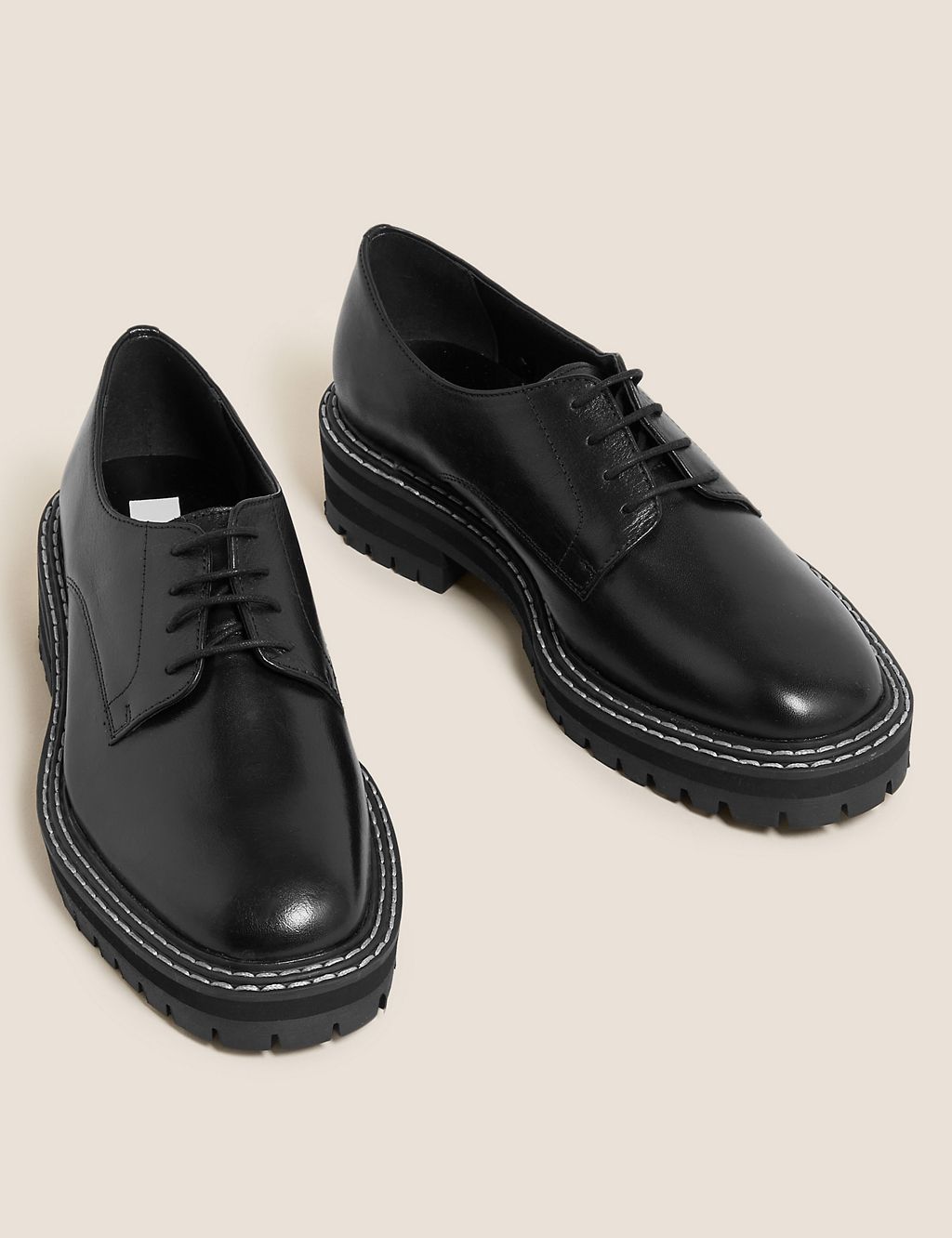 Leather Lace Up Flatform Loafers 2 of 6