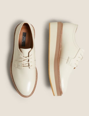 Leather Lace Up Flatform Shoes | M&S Collection | M&S