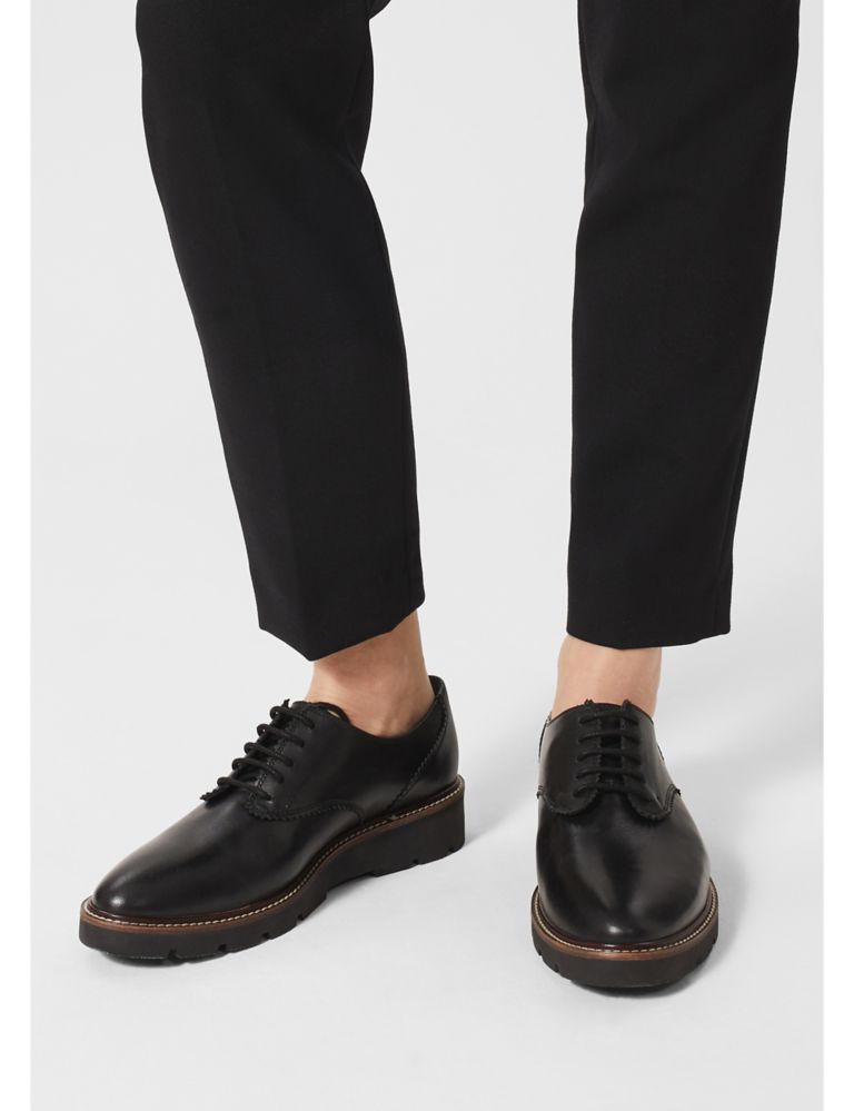 Leather Lace Up Flatform Shoes | HOBBS | M&S
