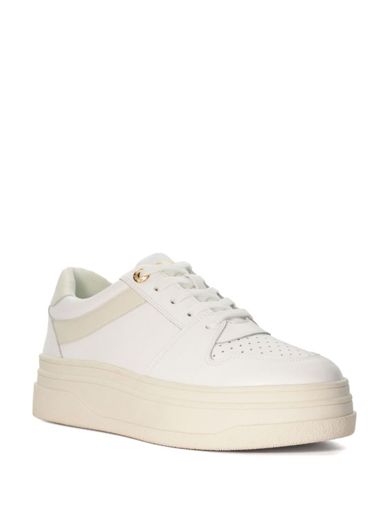 Leather Lace Up Flatform Trainers 2 of 5