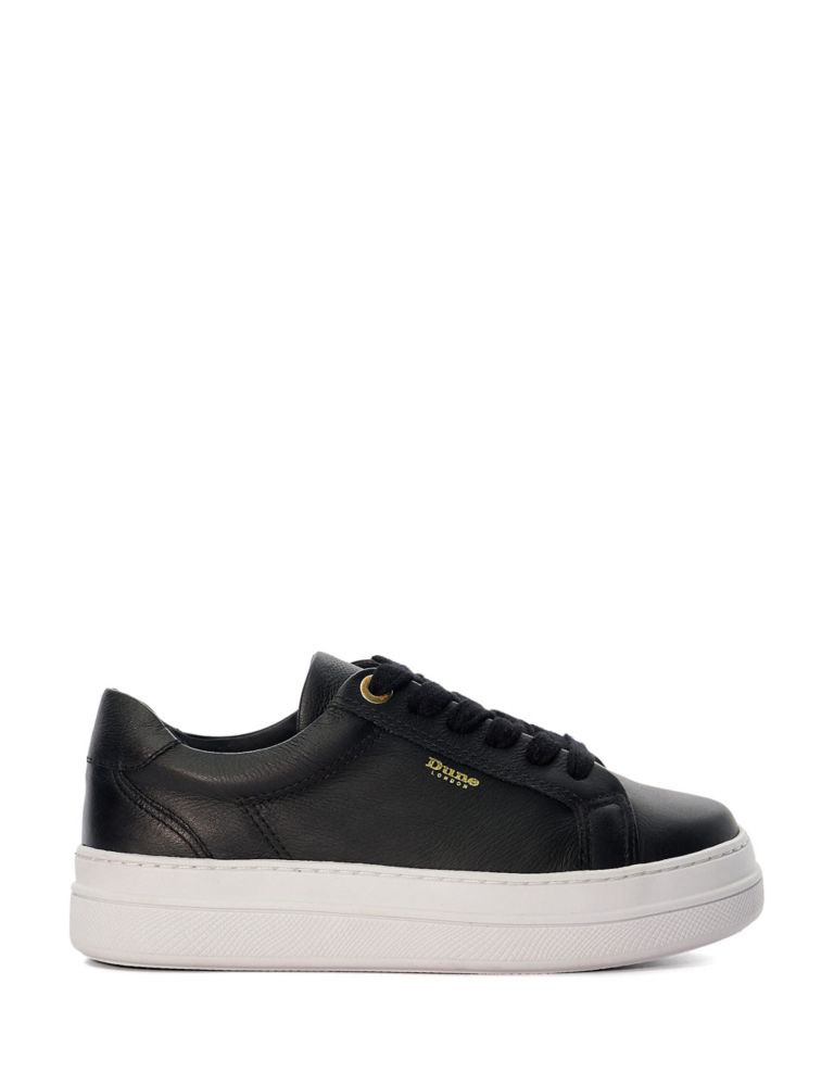 Leather Lace Up Flatform Trainers 1 of 5