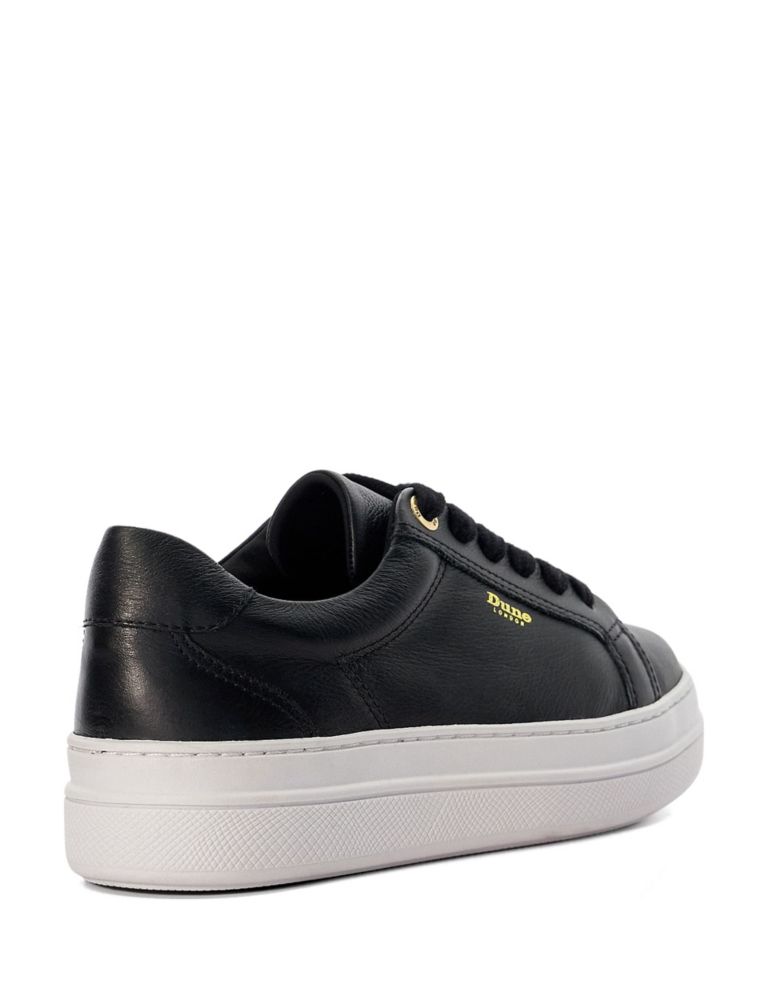 Leather Lace Up Flatform Trainers 3 of 5