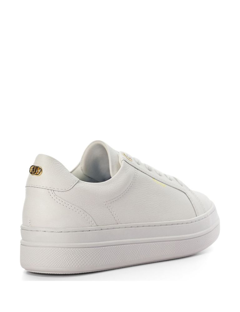Leather Lace Up Flatform Trainers 3 of 5