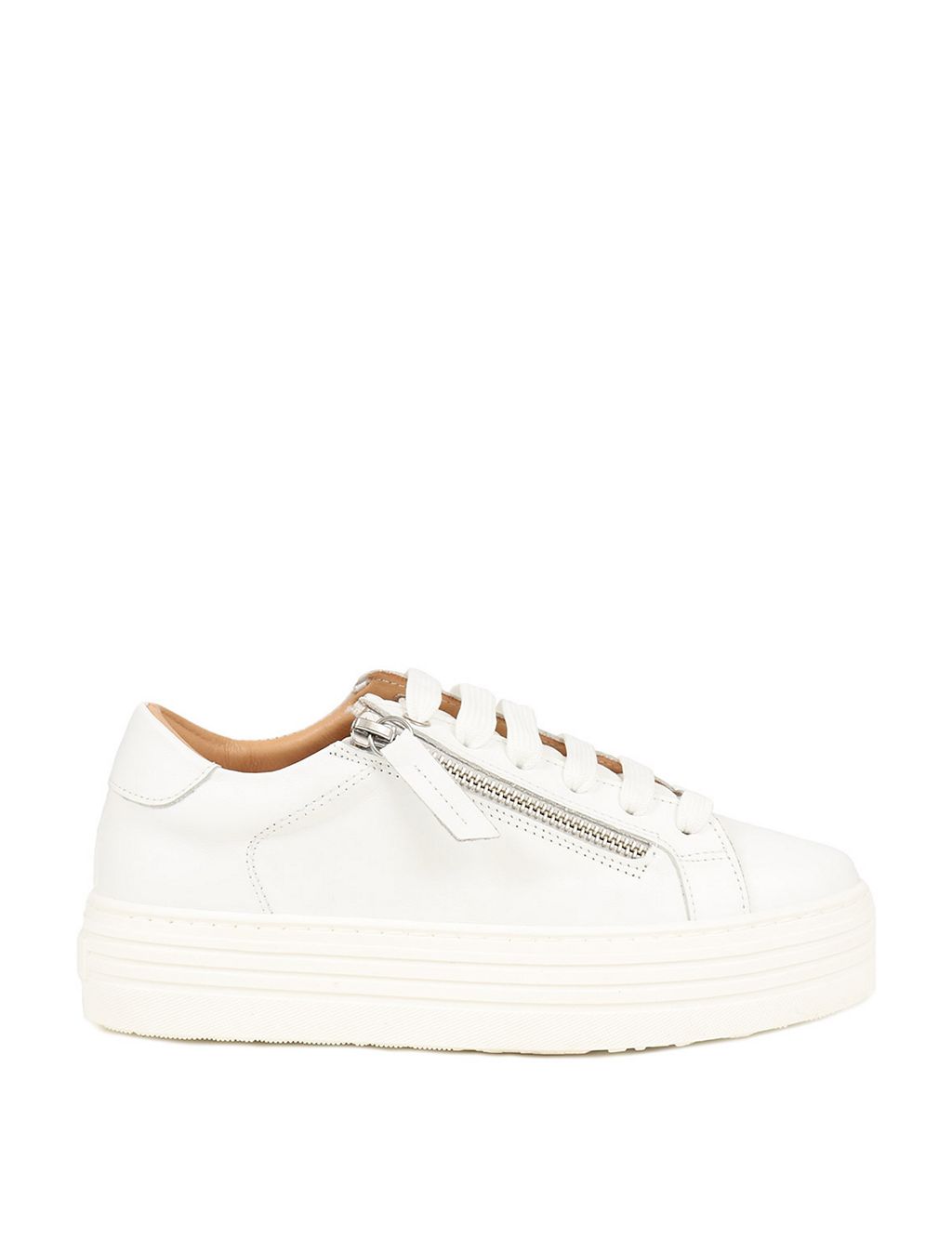 Leather Lace Up Flatform Trainers 1 of 8