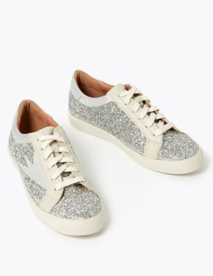 white sparkly trainers