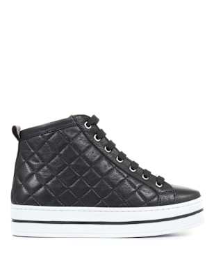 high top trainers leather