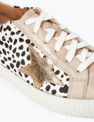 Leopard print sale leather trainers