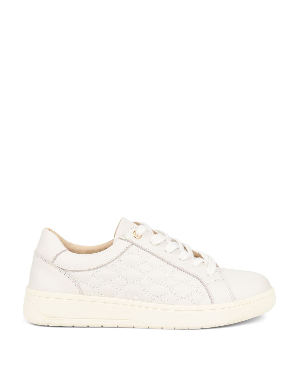 Leather Lace Up Quilted Flatform Trainers 1 of 6