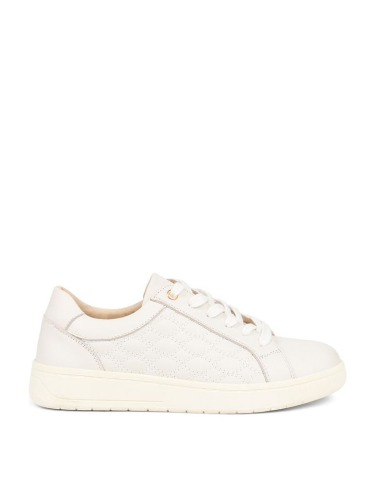 Leather Lace Up Quilted Flatform Trainers 3 of 6