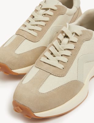 Leather Lace Up Side Detail Trainers | M&S Collection | M&S