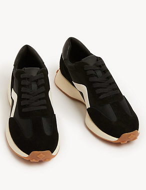 Leather Lace Up Side Detail Trainers | M&S Collection | M&S
