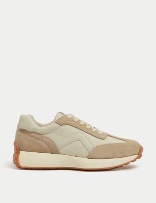 M&s leather lace up on sale trainers