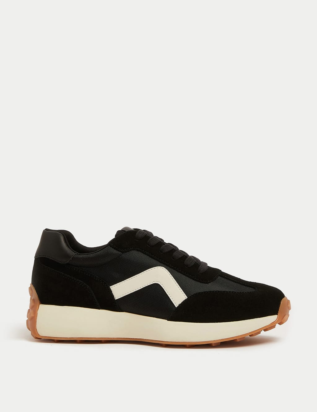 M&s leather lace up trainers discount