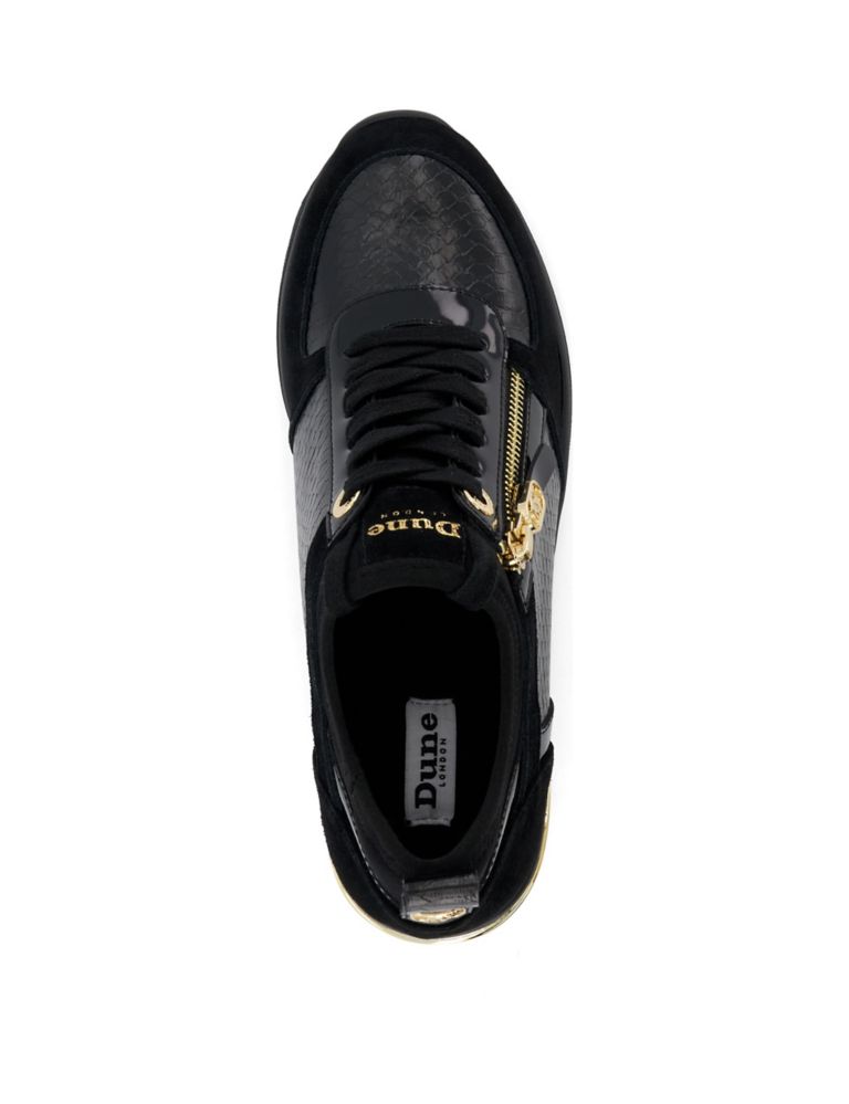 Leather Lace Up Side Detail Wedge Trainers 4 of 4