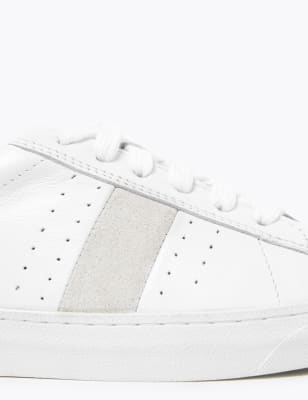 White stripe side store lace up plimsolls