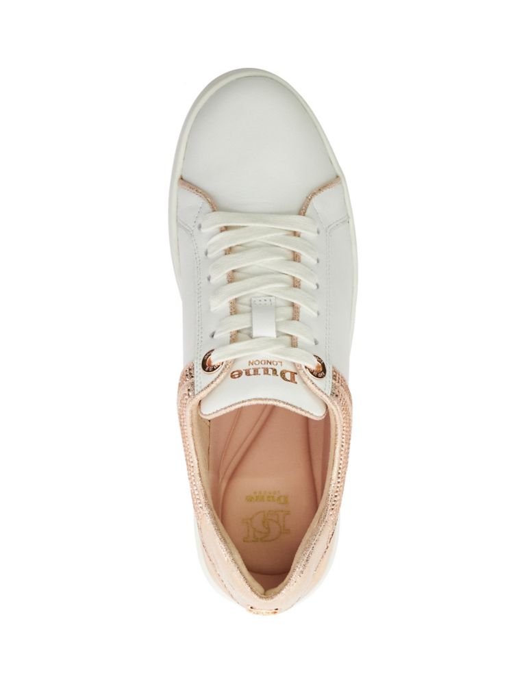 Leather Lace Up Sparkle Flatform Trainers 4 of 5