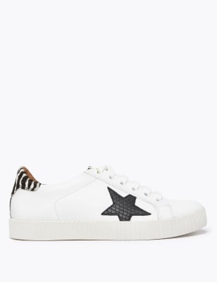 Marks and spencer sales white leather trainers