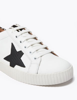 Marks and spencer sales white leather trainers