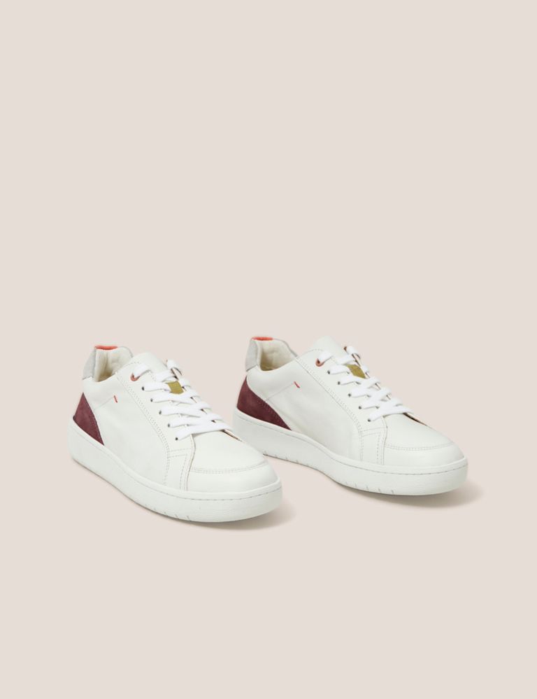 Leather Lace Up Suede Panel Trainers | White Stuff | M&S