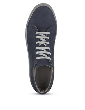 Leather Lace Up Trainers Image 2 of 4