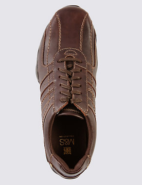 Leather Lace Up Trainers Image 2 of 5