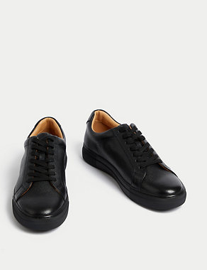 Leather Lace Up Trainers with Freshfeet™ Image 2 of 4