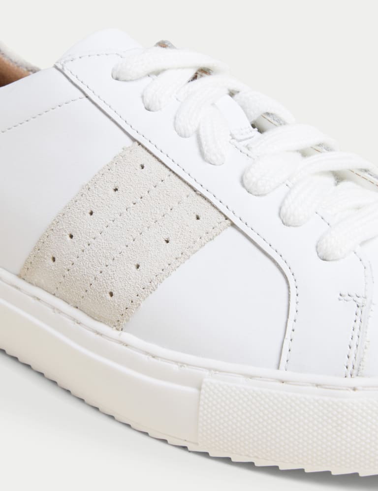 Marks and spencer 2025 white leather trainers