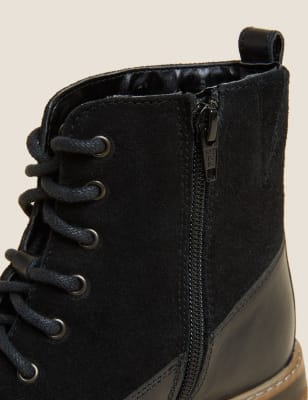 leather lace up ankle boots