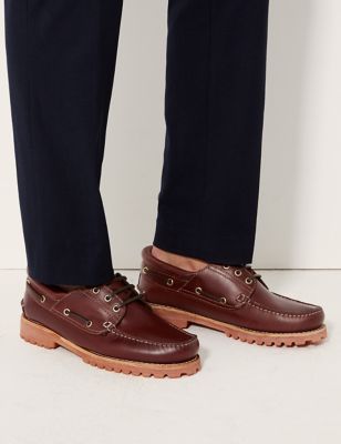 Leather Lace-up Boat Shoes | M\u0026S 