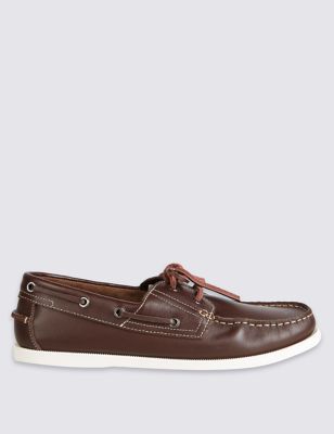 Leather Lace-up Boat Shoes Image 2 of 5