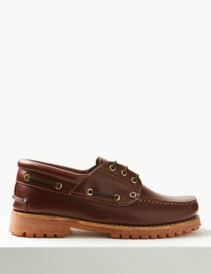 Leather Lace-up Boat Shoes Image 2 of 6