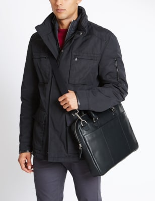 Leather Laptop Bag, M&S Collection