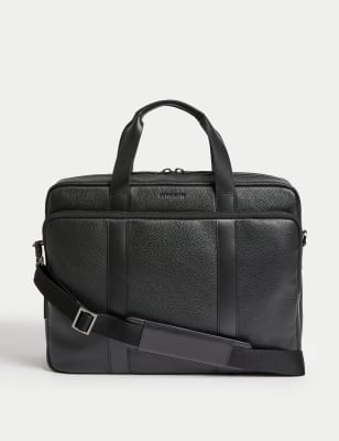 Mens leather laptop outlet bag black