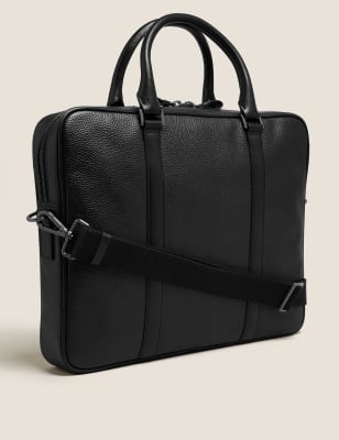 Leather Laptop Bag, M&S Collection