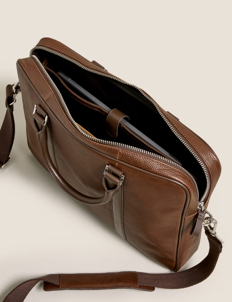 Leather Laptop Bag, M&S Collection