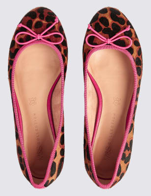 Leather Leopard Print Pumps, M&S Collection