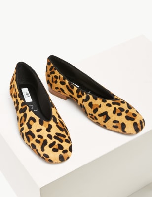 Leather Leopard Print Pumps, M&S Collection