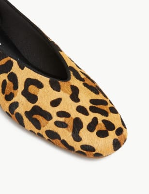 Leather Leopard Print Pumps, M&S Collection