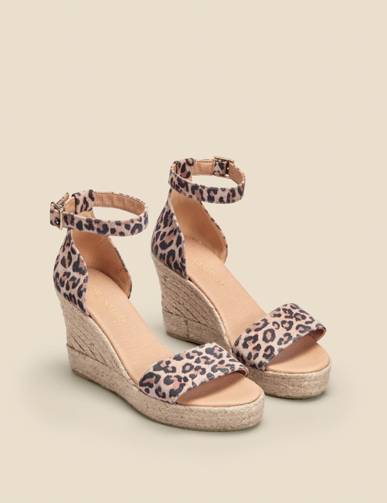 Leather Leopard Print Wedge Espadrilles | SOSANDAR | Mu0026S