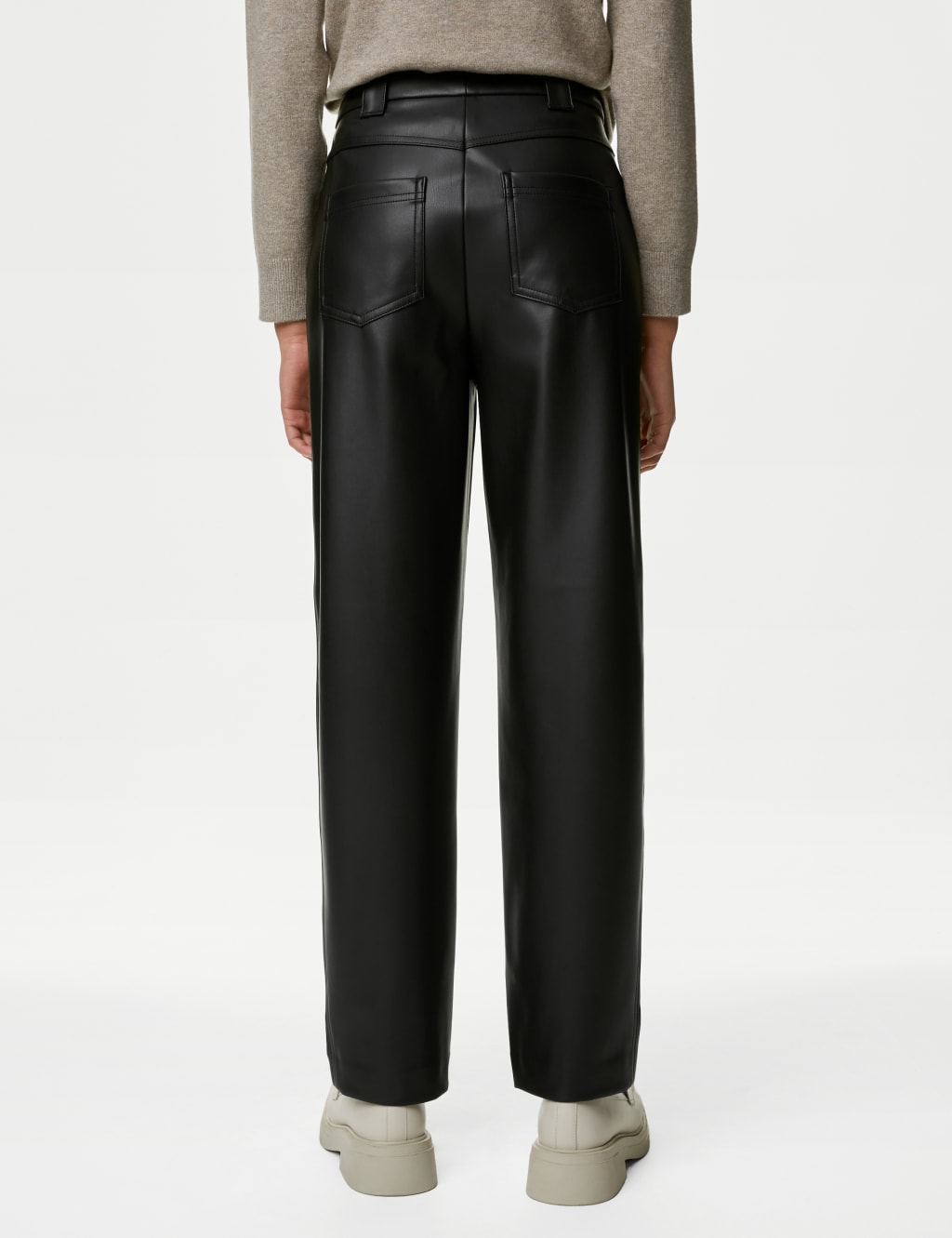 H&m leather look trousers hotsell