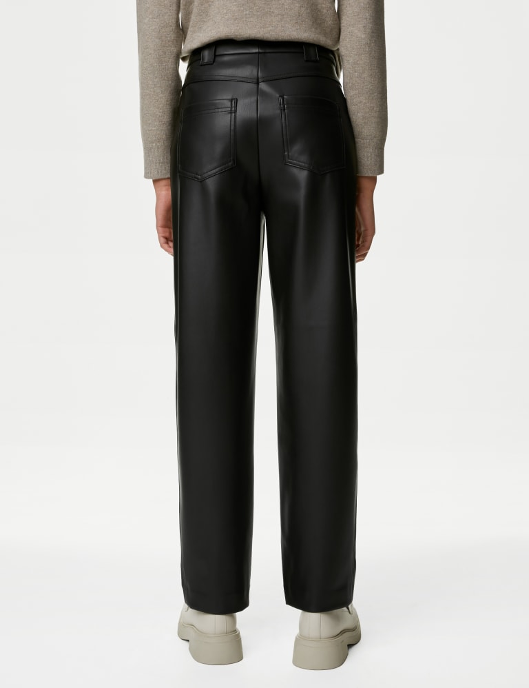 Leather Look Ankle Grazer Trousers