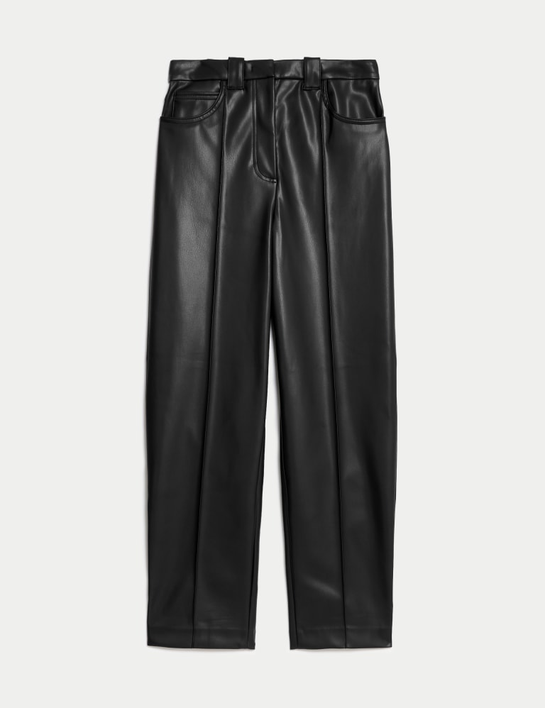 Marks and spencer faux leather trousers hotsell
