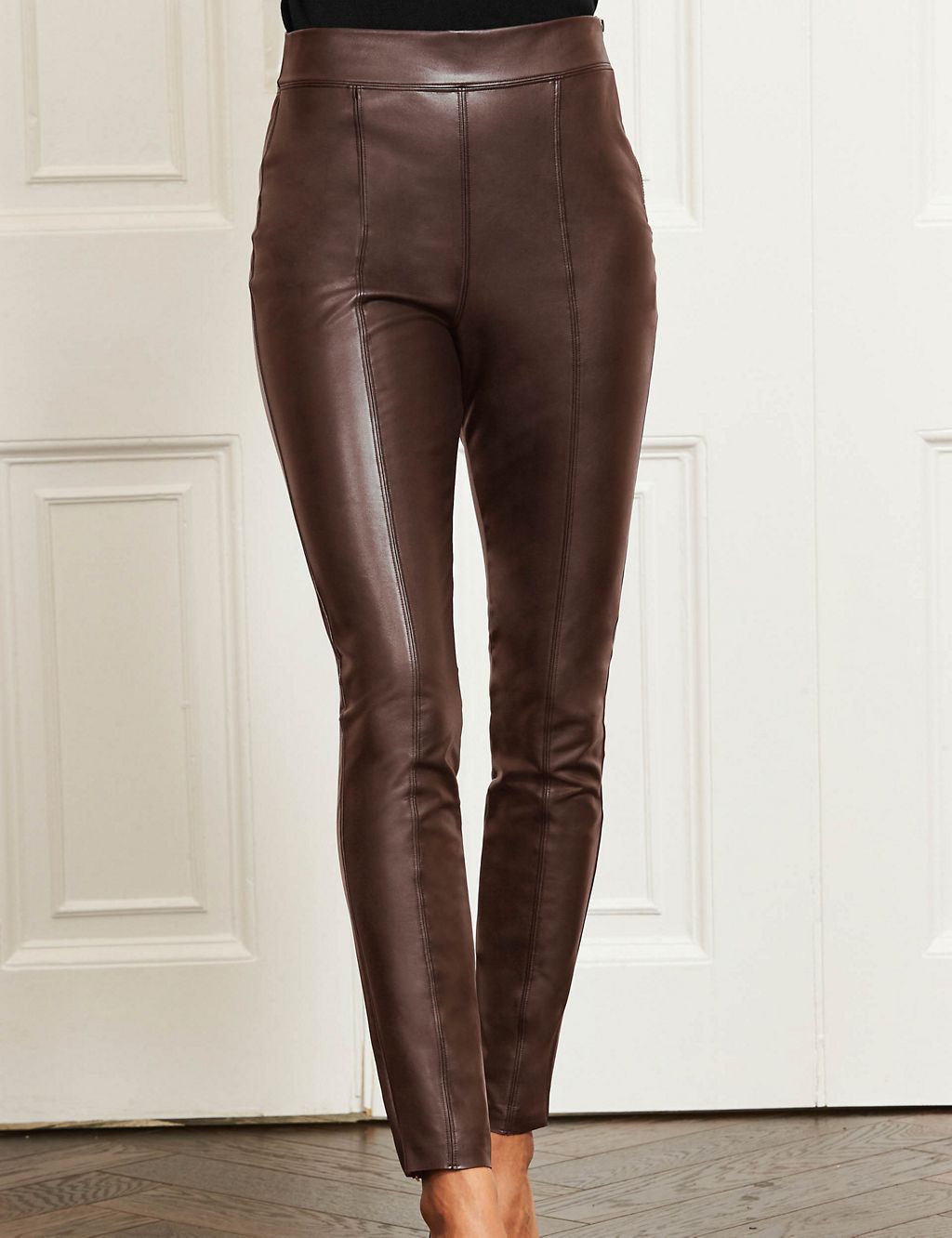Leather Look High Waisted Leggings | SOSANDAR | M&S