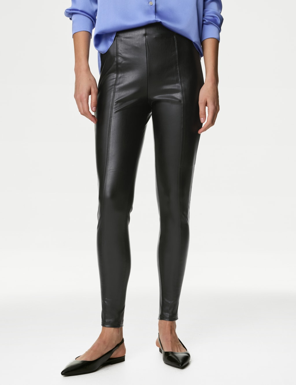 Leather look jeggings discount