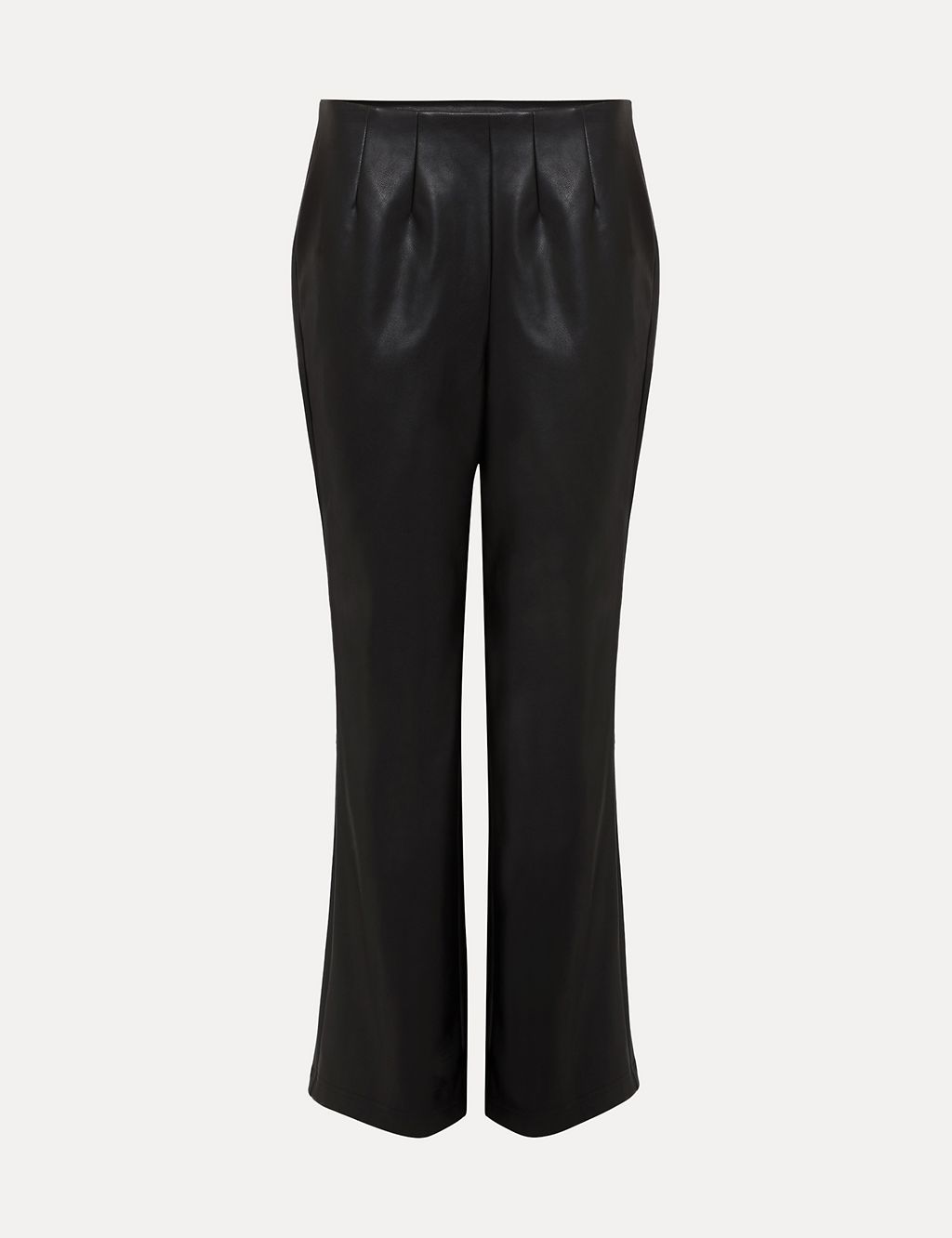 Leather Look Slim Fit Cropped Trousers 1 of 7